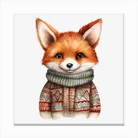 Fox In Sweater 4 Canvas Print
