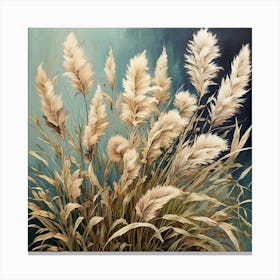 Flower Motif Painting Fountain Grass 1 Art Print 3 Canvas Print