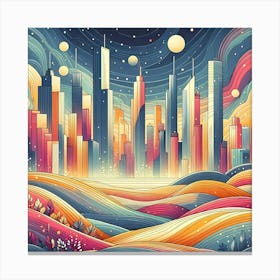 Cityscape Painting 4 Canvas Print