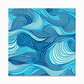 Ocean Waves Sea Abstract Pattern Water Blue Canvas Print