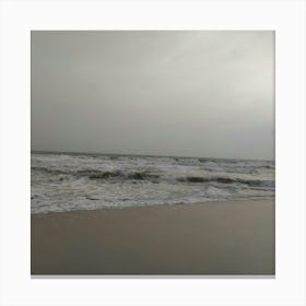 Cloudy Day At The Beach Canvas Print