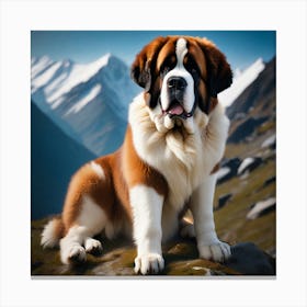 St Bernard Dog 66 Canvas Print