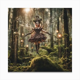 Steampunk Flying Marionette Fairy Boots Canvas Print