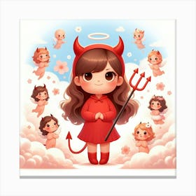 Little Devil Girl Canvas Print