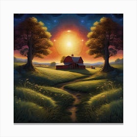 Sunset On The Farm 1 Canvas Print