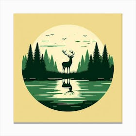 Deer silhouette 1 Canvas Print