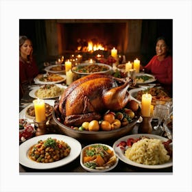 An Age Old Thanksgiving Feast Smothered In The Aroma Of Perfectly Roasted Delicacies From Succulen 2 1 Canvas Print