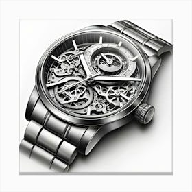 A Pencil Drawing Of A Modern Men's Watch 1 Canvas Print