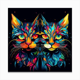 Colorful Cats Canvas Print