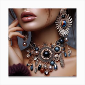 Beautiful Woman With Jewelry Canvas Print