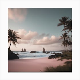 Sunset On The Beach Stunning Landscape Canvas Print