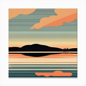 Sunset At The Lake Canvas Print