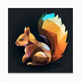 Low Poly Squirrel 1 Canvas Print