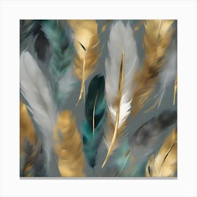 Gold Feathers Canvas Print
