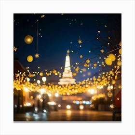 A Night Scene Lit With Magical Sparkling Decorations And Luxurious Shimmering Lights Glowing In A (2) 1 Canvas Print