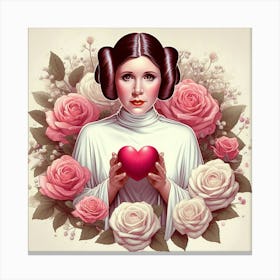 Princess Leia Vintage Valentine Star Wars Art Print Canvas Print
