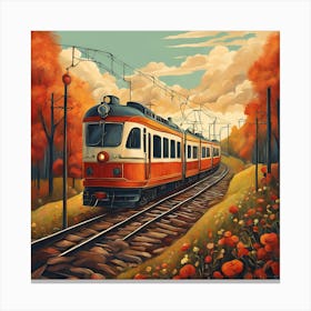 Train On The Tracks 1 Canvas Print