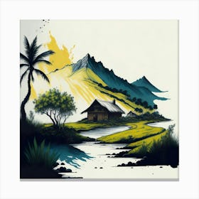 Colored Brazil Ink Painting (1) Canvas Print