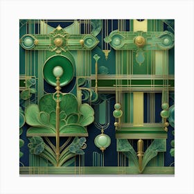 deco green abstract Canvas Print
