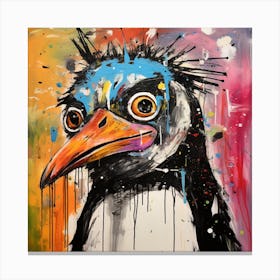 Abstract Crazy Whimsical Penguin 1 Canvas Print