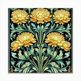 Chrysanthemums Art Canvas Print