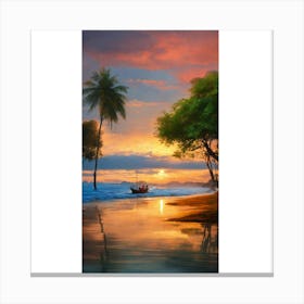 Sunset On The Beach 7 Canvas Print