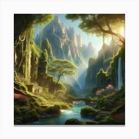 Fantasy Landscape paintings art print Canvas Print