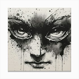 Face Painting, ink, watercolour Canvas Print