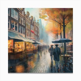 Amsterdam In The Rain 11 Canvas Print