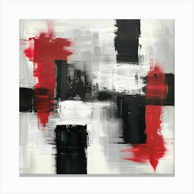 Abstract Red Black And White Painting Leinwandbild