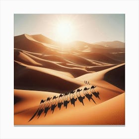 Camels In The Desert 2 Canvas Print