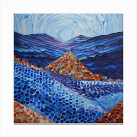 Op art, Blue mountains 1 Canvas Print