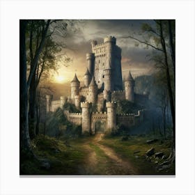 Castle In The Woods Canvas Print