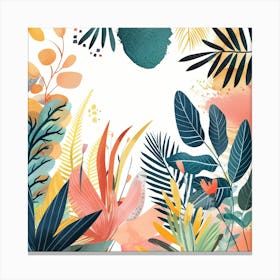 Watercolor Tropical Background Canvas Print