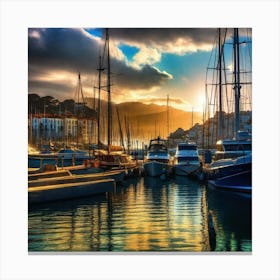 Sunset At The Marina 2 Canvas Print