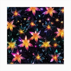 Bright glow, flowers, Seamless Floral Pattern Canvas Print