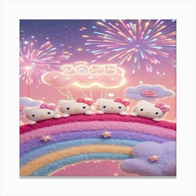 Hello Kitty Wallpaper Canvas Print