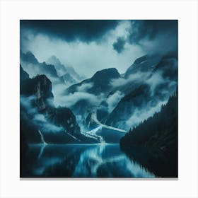 Dark Clouds Over A Lake Canvas Print