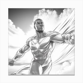 Black Superman In Flight Canvas Print