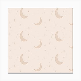 Moon And Stars Wallpaper Canvas Print