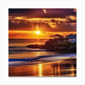 Sunset On The Beach 388 Canvas Print