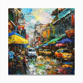 Rainy Day In The City Canvas Print