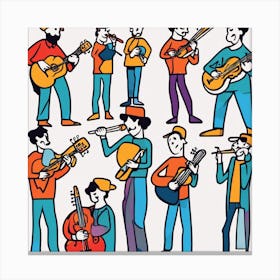 Group Of Musicians Canvas Print