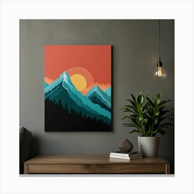 Sunset In The Mountains Canvas Print