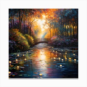 Garden Whispers: Brushstroke Sonata by the Riverside Canvas Print