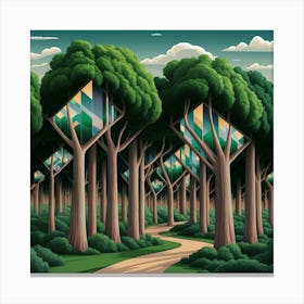 A Stunning Illustration Of A Forest With Trees Tha Bci0bizjqyg5i1f Fm3vig Trnros8xr Oudbntesnz9a Canvas Print