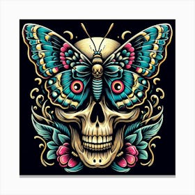 Skull Butterfly Art 2 Canvas Print