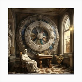 Room With A Clock Canvas Print