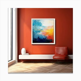 Mock Up Canvas Framed Art Gallery Wall Mounted Textured Print Abstract Landscape Portrait (15) Canvas Print