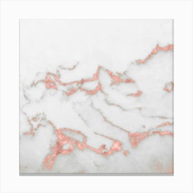 Pink Marble Rose Gold and White Canvas Print